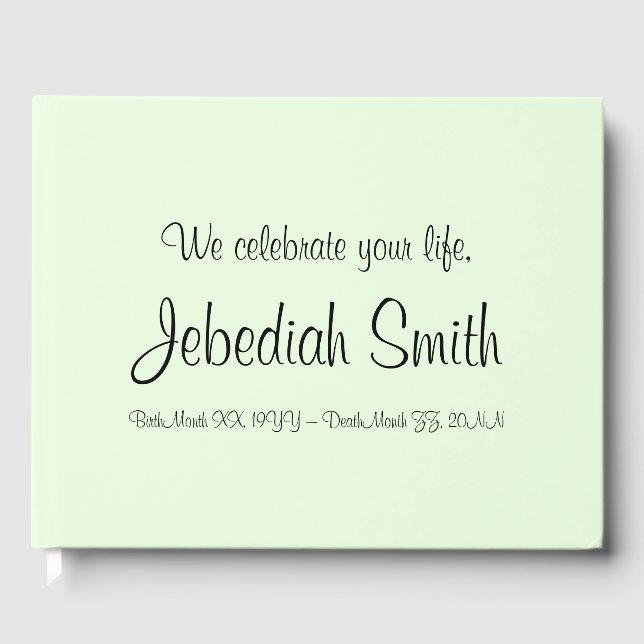 Libro de invitados de Green Memorial, triste, resp (Anverso)