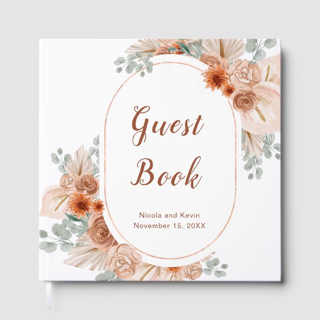 Libro de invitados de hierba de Pampas terracota b (Anverso)