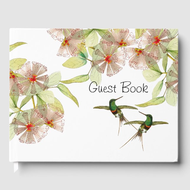 Libro de invitados de Hummingbird Birds Flowers (Anverso)
