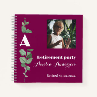 Libro de invitados de jubilación con foto de eucal