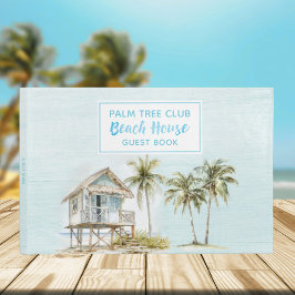 Libro de invitados de la casa de playa con palmera