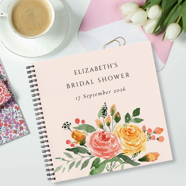 Libro de invitados de la ducha de novia con flores (Subido por el creador)