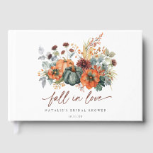 Libro de invitados de la ducha nupcial de otoño el