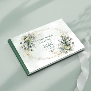 Libro de invitados de la ducha nupcial de verde sa