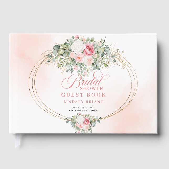 Libro de invitados de la ducha nupcial floral Chic (Anverso)