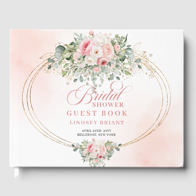 Libro de invitados de la ducha nupcial floral Chic (Anverso)