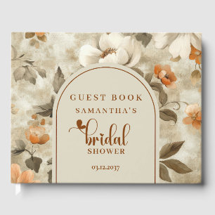 Libro de invitados de la ducha nupcial floral de t