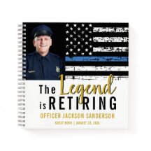 Libro de invitados de la Línea Azul delgada de fot