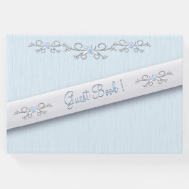 Libro de invitados de la simplicidad azul en polvo