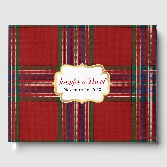 Libro de invitados de MacFarlane Plaid Boda (Anverso)
