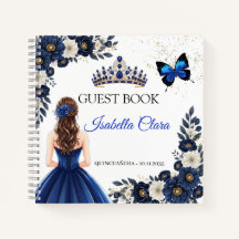 Libro de Invitados de Mariposas para Quinceañera A