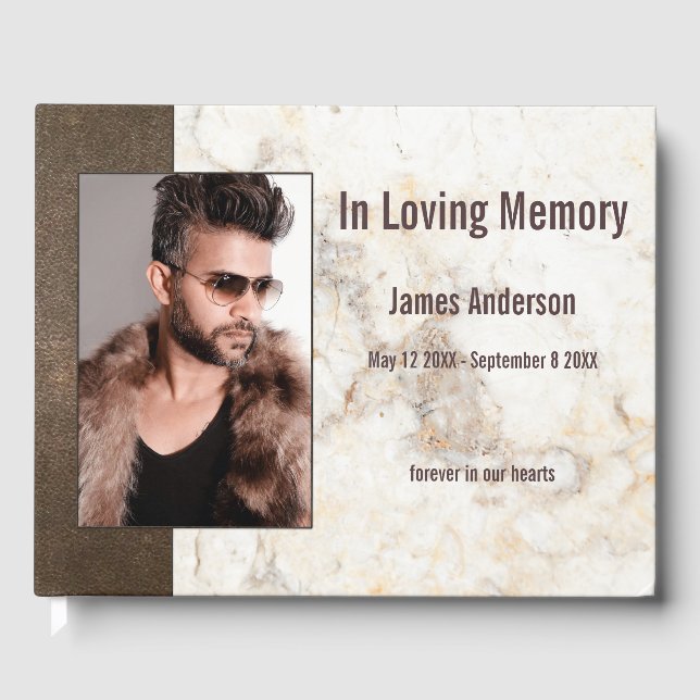 Libro de invitados de mármol de imitación de Faux  (Anverso)