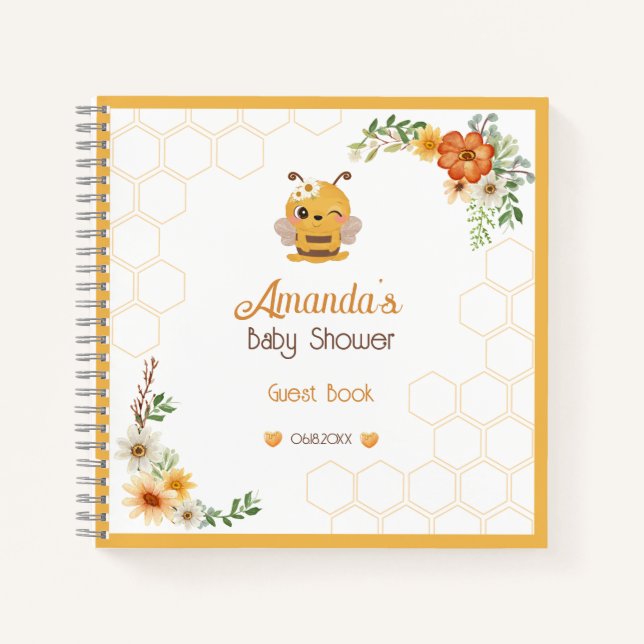 Libro De Invitados De Mommy To Bee Baby Shower Fie (Anverso)