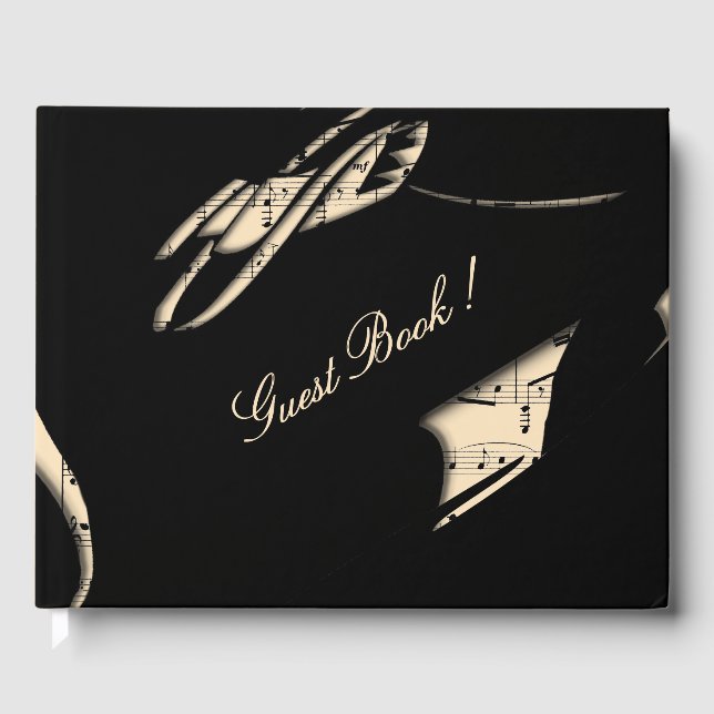 Libro de invitados de música abstracta melocotón (Anverso)