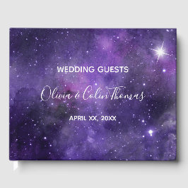 Libro de invitados de Night Sky Starlight Purple B