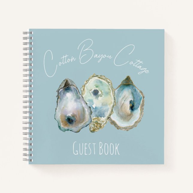Libro de invitados de ostra acuarela (Anverso)