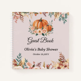 Libro de invitados de otoño con flores personaliza