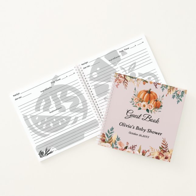 Libro de invitados de otoño con flores personaliza (Interior)