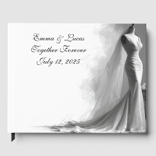 Libro de invitados de papel de aluminio elegante – (Anverso)