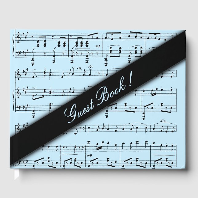 Libro de invitados de partitura azul (Anverso)