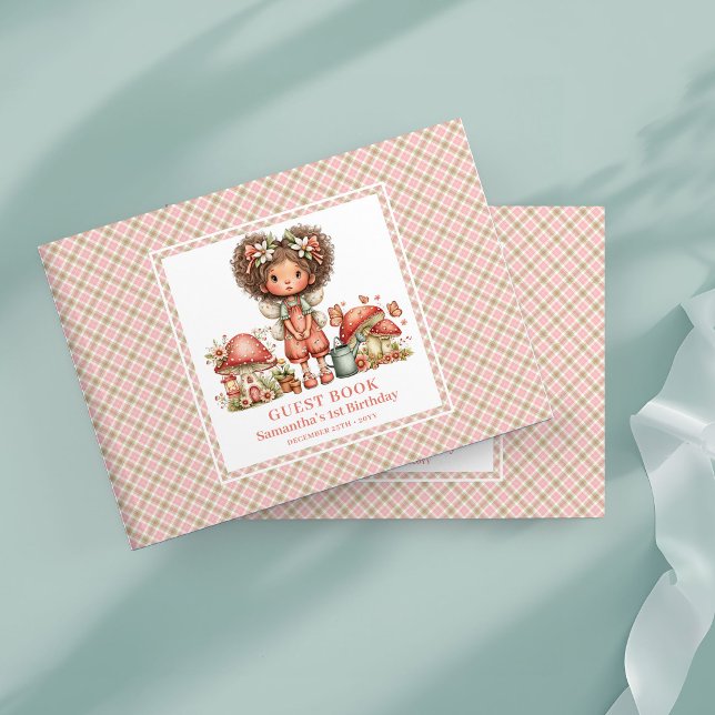 Libro de invitados de Pastel Rosa para Cumpleaños  (Magical Fairy 4th Birthday Pastel Pink Guest Book)