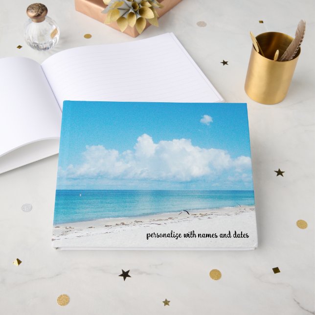 Libro de invitados de playa tropical (Anverso Abierto)