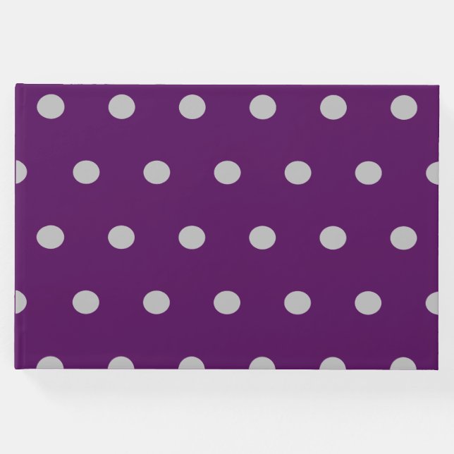 Libro de invitados de Polka Dot (Plum & Silver) (Anverso)