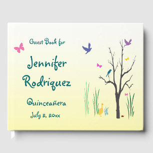 Libro de invitados de primavera amarilla de Quince