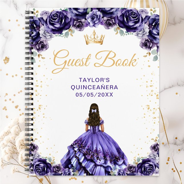 Libro de invitados de Princesa Quinceañera Púrpura (Subido por el creador)
