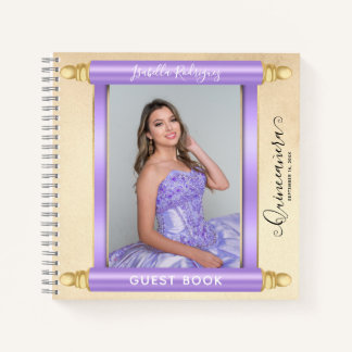 Libro de invitados de Quinceañera con foto de perg