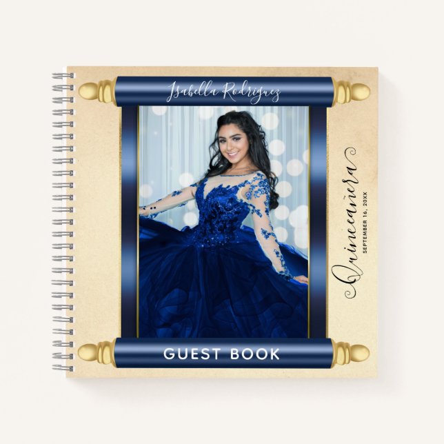 Libro de invitados de Quinceañera con presupuesto  (Anverso)