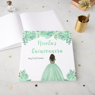 Libro de invitados de Quinceañera Princesa de piel
