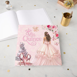 Libro de invitados de Quinceañera Sweet 15 Rosa Cl