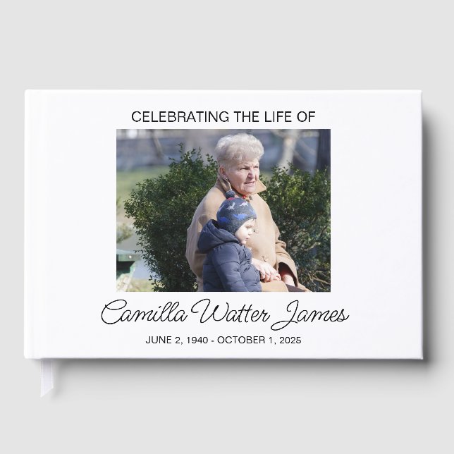 Libro de invitados de recuerdo personalizado para  (Anverso)