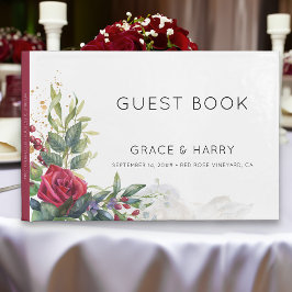 Libro de invitados de Red Rose Boda