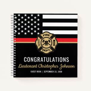 Libro de invitados de retiro para bomberos de la l