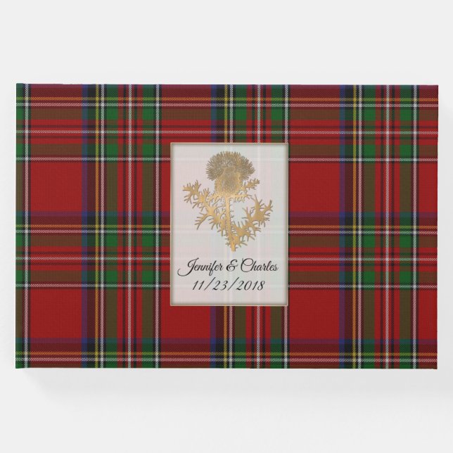 Libro de invitados de Royal Stewart Plaid Thistle  (Anverso)