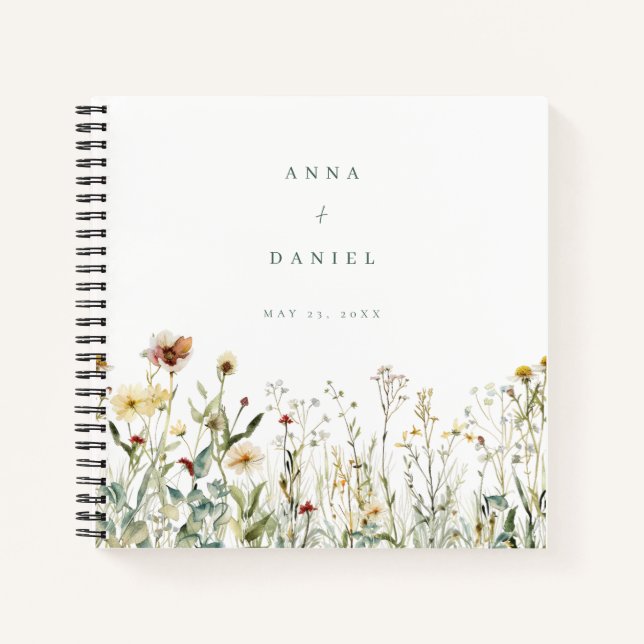Libro de invitados de Rusdflower Meadow Boda (Anverso)