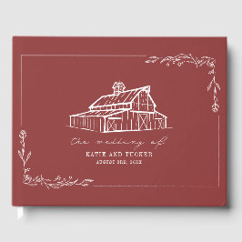 Libro de invitados de Rustic Barn Silted Red Farm 