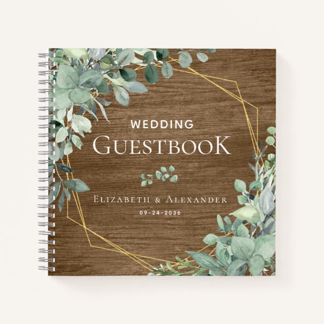 Libro de invitados de Rustic Eucalyptus Greenery B (Anverso)