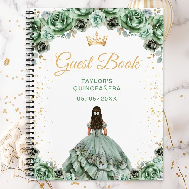 Libro de invitados de Sage Green Princess Quinceañ (Subido por el creador)