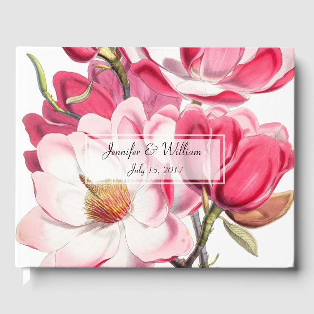 Libro de invitados de Southern Pink Magnolias Boda (Anverso)