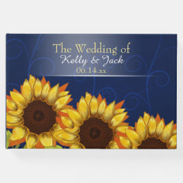 Libro de invitados de Sunflower/ Blue boda