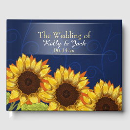 Libro de invitados de Sunflower/ Blue boda