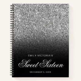 Libro de invitados de Sweet Sixteen con brillo pla