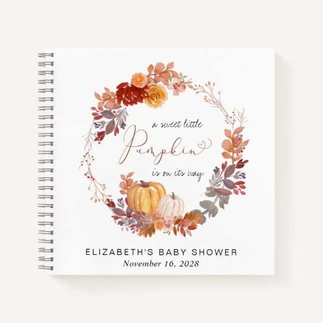 Libro de invitados de Terracotta Pumpkin Baby Show (Anverso)