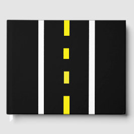Libro de invitados de Two Lane Road (negro, blanco