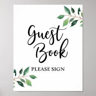Libro de Invitados de Verde - Señal para Boda o Fi