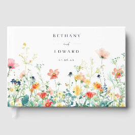 Libro de invitados de Whimsical Wildflower Boda