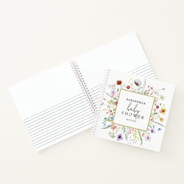 Libro de invitados de Wildflower Baby Shower (Interior)